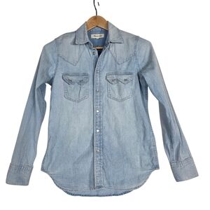 Madewell denim Snap button down long sleeves shirt